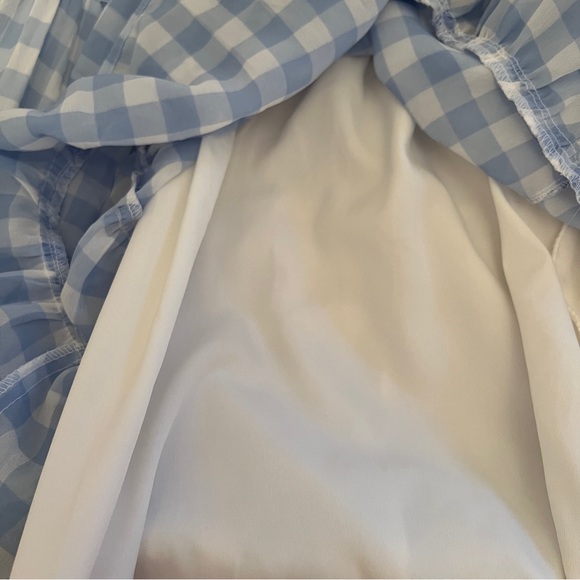 Blue & White Gingham Mini Dress - Picture 6 of 8